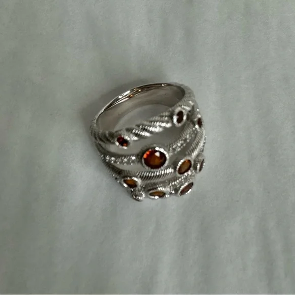 Judith Ripka Multi Band Ring Citrine Silver - Picture 6 of 7